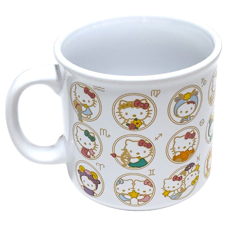 NEW Hello Kitty by Sanrio Large Mug, Multicolored Kitties on White 18 oz.